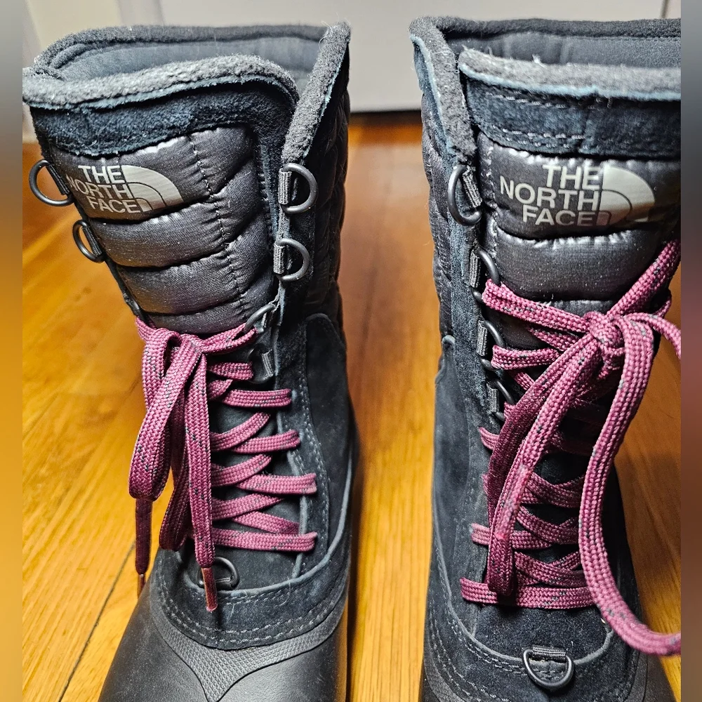The North Face Womens Thermoball Utility Tall Winter Boots SZ 7  Black NF0A2T5D